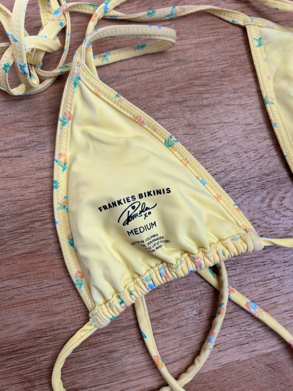 Frankie's Bikinis Yellow Floral Ruffle Triangle Bikini - Picture 2 of 3